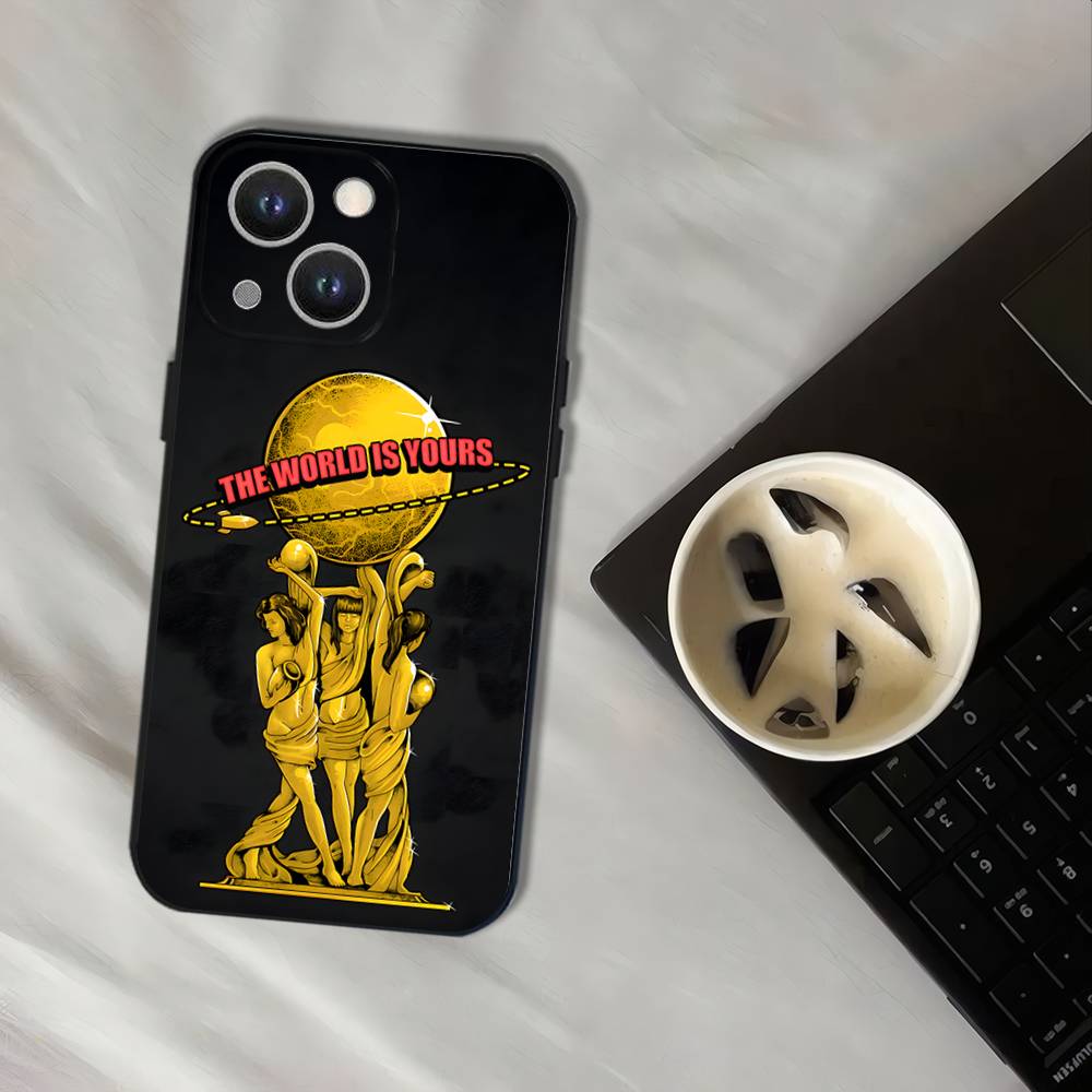 Tony M-Montana of S-Scarface Phone Case For iPhone 16,15,14,13,12,11,Pro,XS,Max,XR,Plus,E,SE4,Mini Black Soft Cover