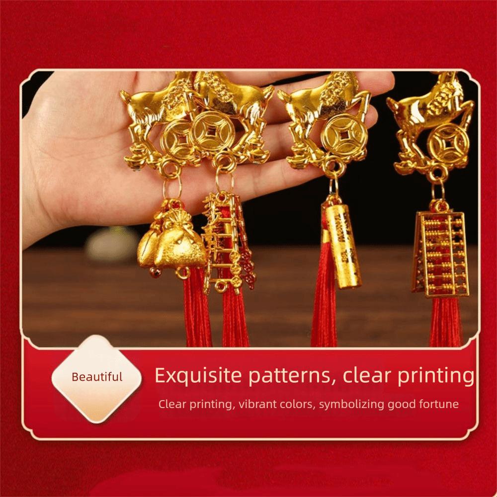Handmade Chinese Zodiac Pendant Golden Sheep Lucky Charms Goat Hanging Ornament Car Decor
