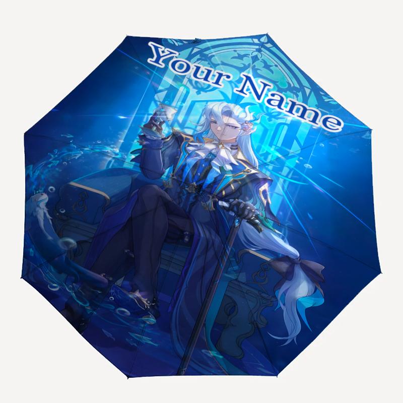 Personalized Name Genshin Impact Print Umbrella - Automatic Open/Close, Eight-Rib Durable Frame, Automatic Folding Umbrella