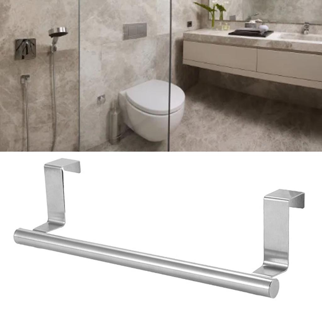 Multi Purpose Stainless Steel Single Bar Towel Rack Hole Towel Rack Bathroom Towel Bar