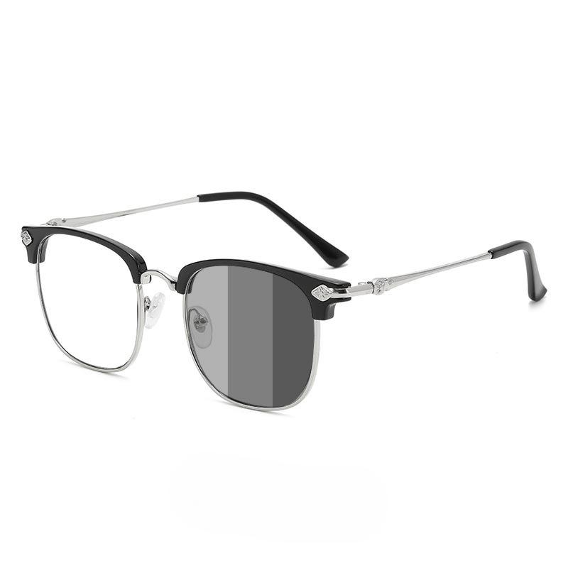 

Anti-blue Light Glasses for Men Fashion Women Photochromic Metal Frame Sun Eyewear Trendy Office Outdoor Accessory срібний
