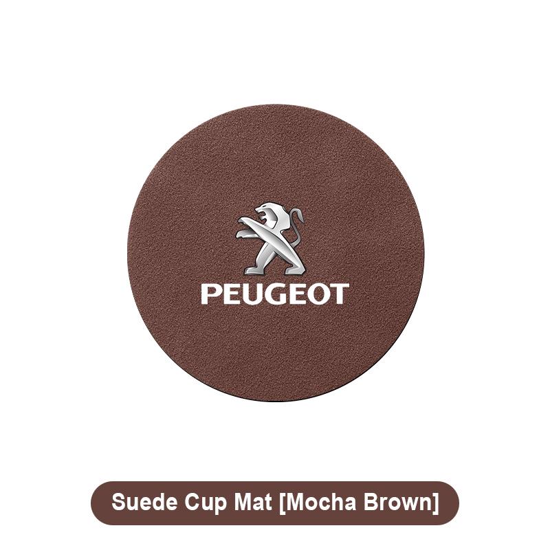 1Pcs Car Accessories Water Cup Mat Leather Silent Coaster For Peugeot 408 4008 308 3008 Rifter 5008 508 2008 208 301 RCZ 407 108