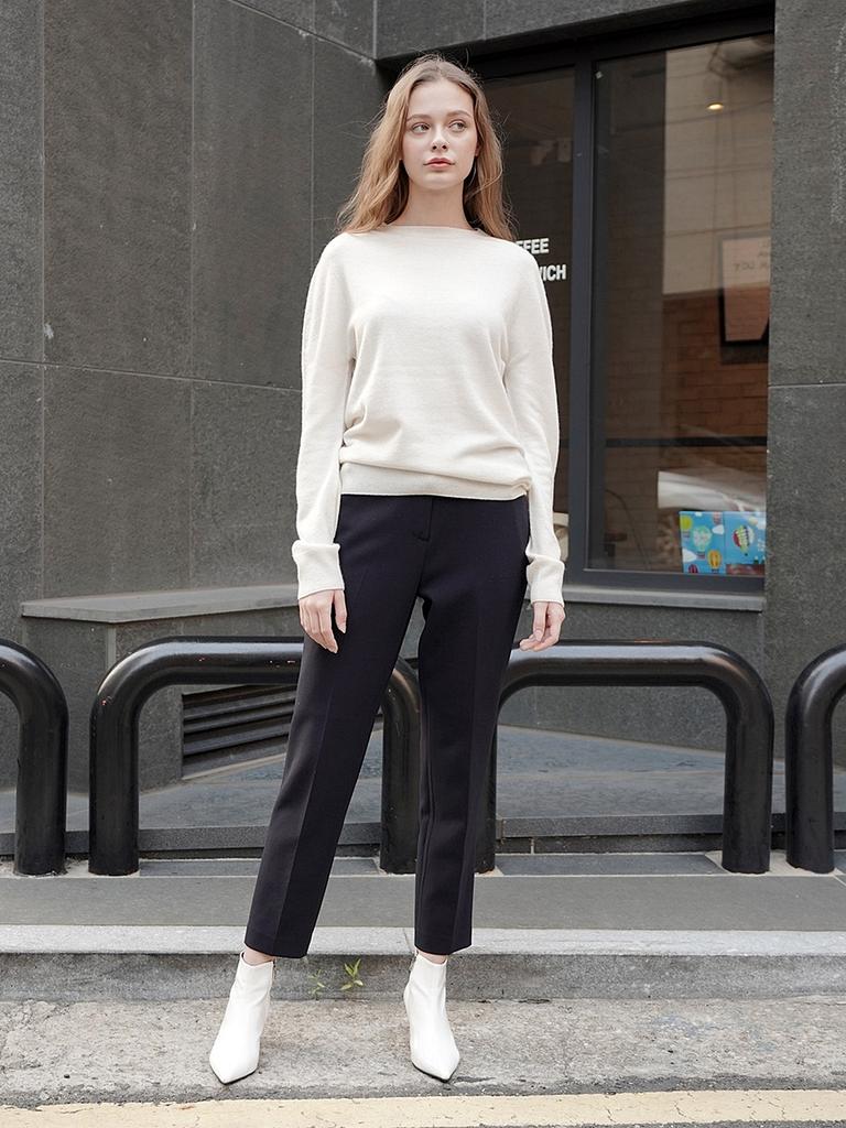 PINBLACK Solid Straight Slacks Navy