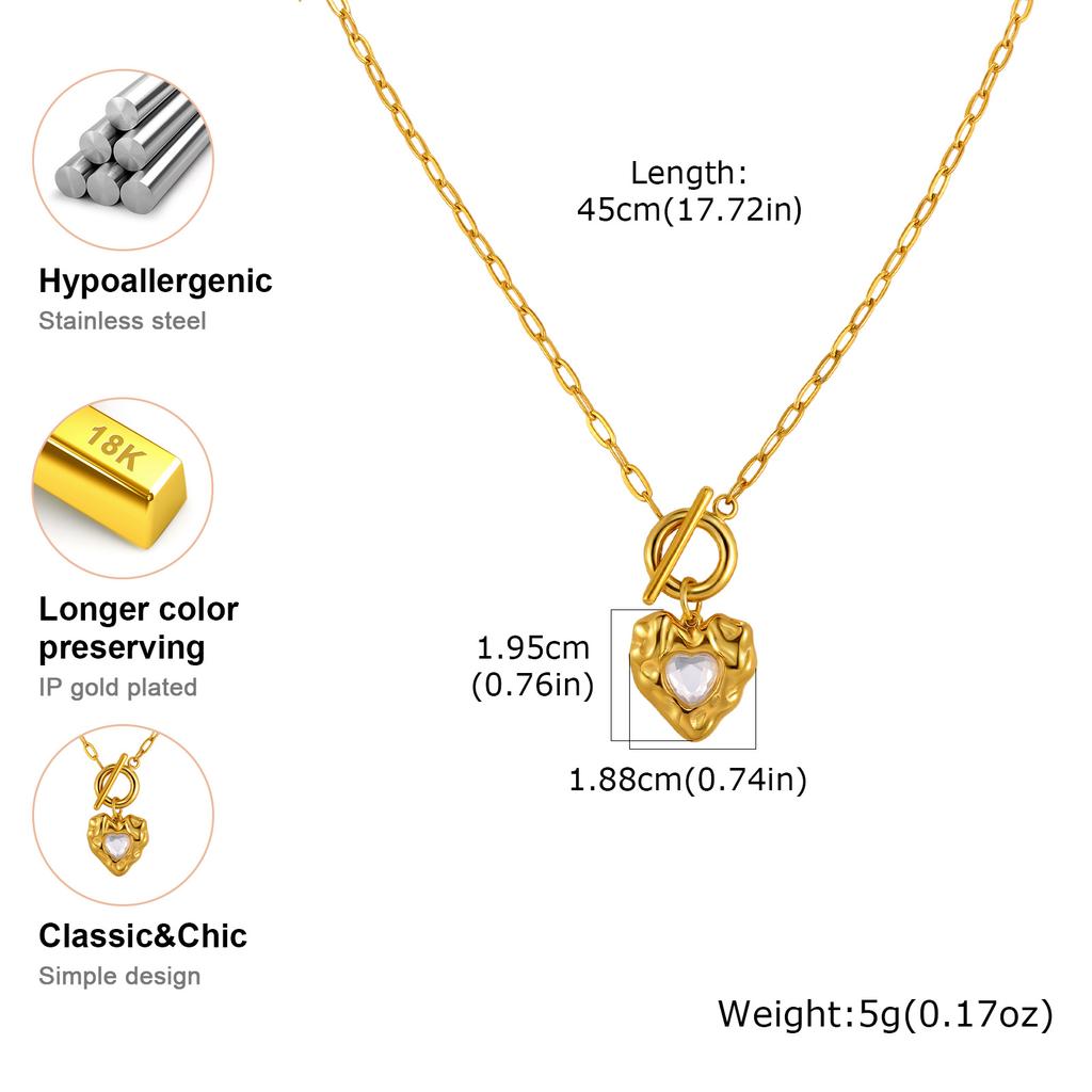 Trendy Chic Shell Conch Strawberry Heart Pendant Stainless Steel OT Buckle Square Chain Necklace for Women Jewelry Gifts