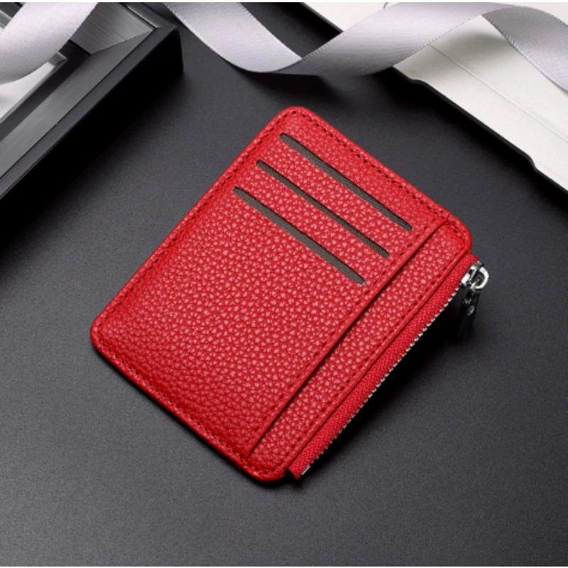 Mini Credit Card Wallet Id Card Holder Men's Small Wallet Thin Sleeve Zipper Short Coin Wallet