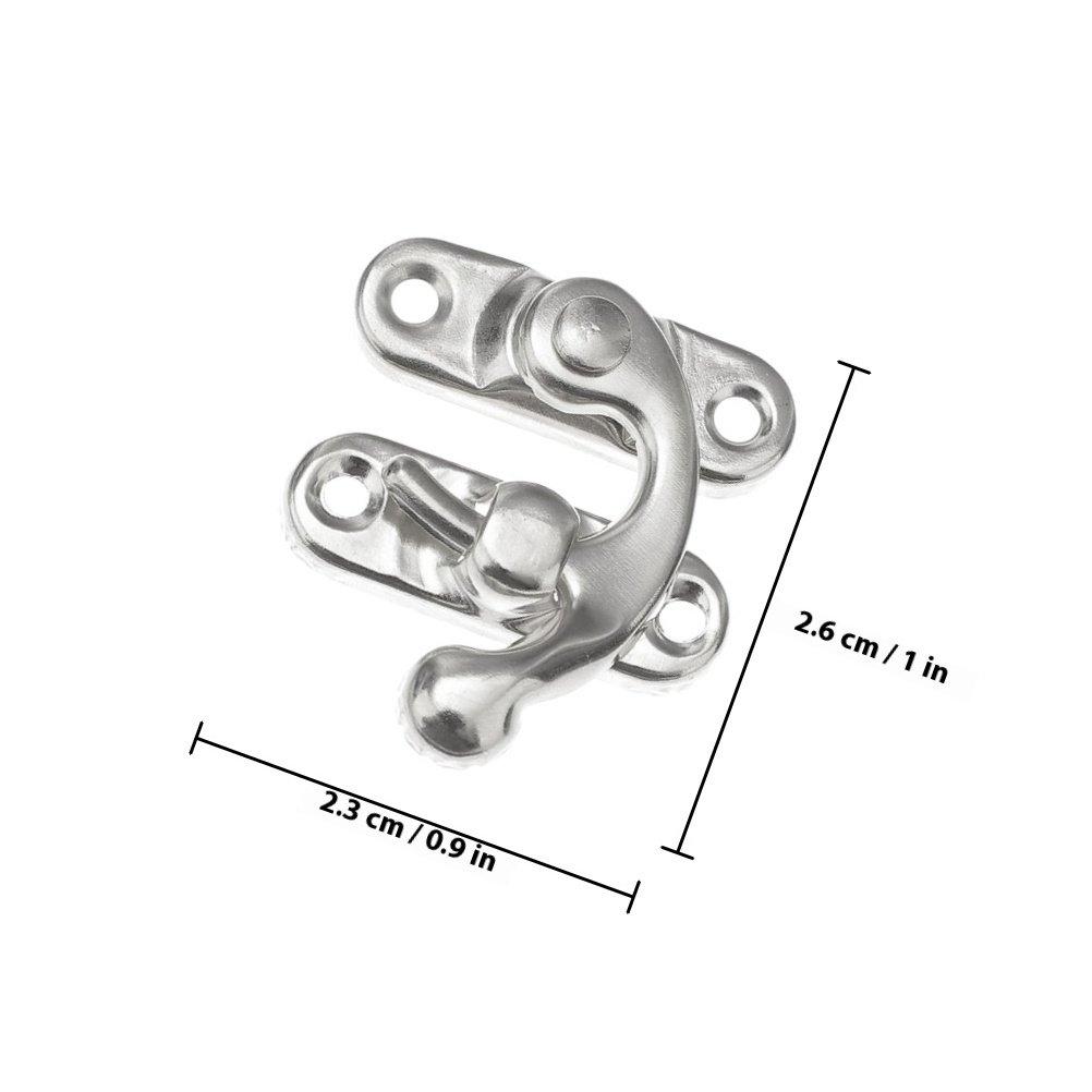 

20Pcs Vintage Horn Lock Wood Metal Hasp Clasp Latch Toggle Latch for Jewelry Box Toolbox Cabinet Door Craft срібний