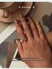 Adjustable Platinum-Plated S925 Sterling Silver Naughty Cat Ring