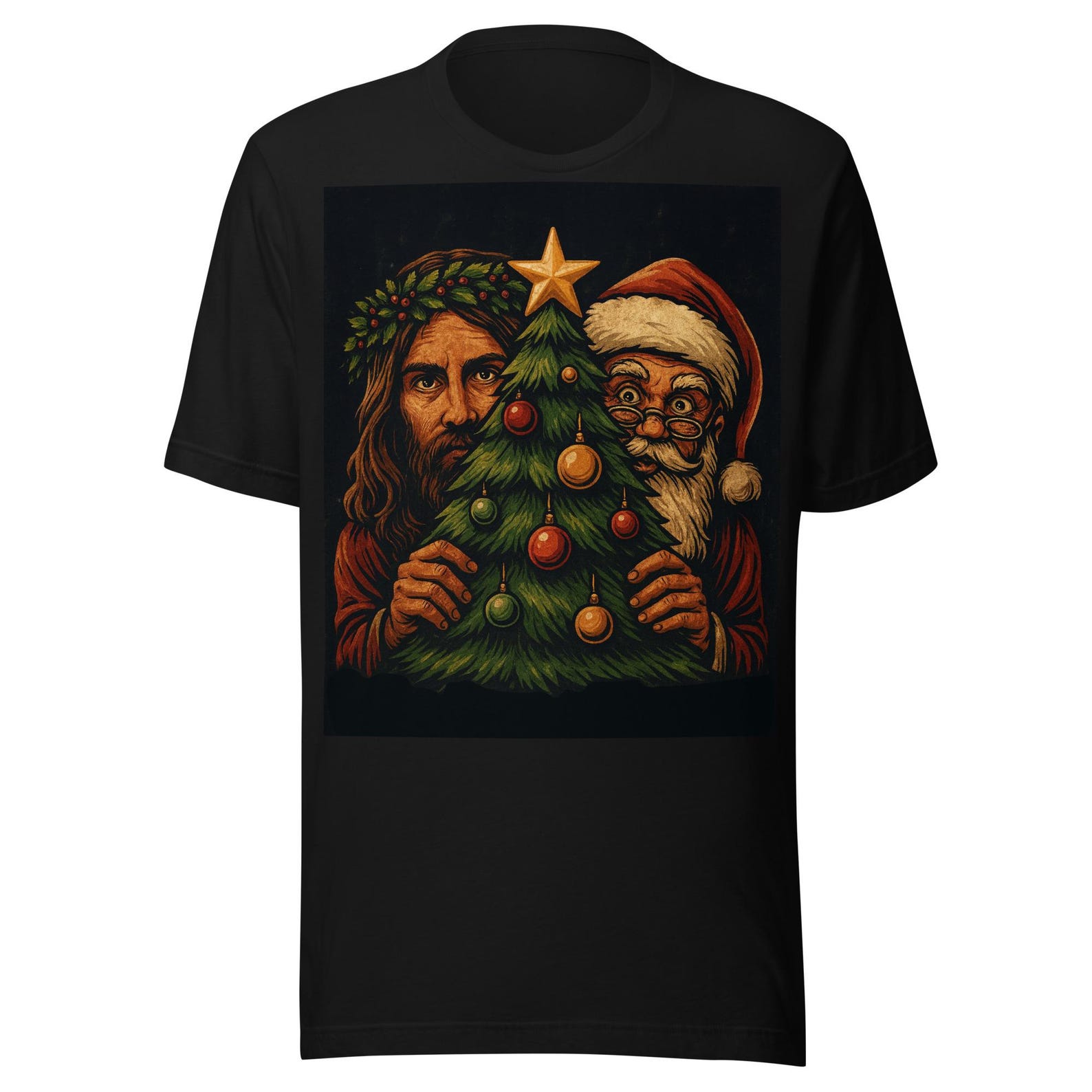 Santa y Jesus Christmas Unisex t-shirt 3XL
