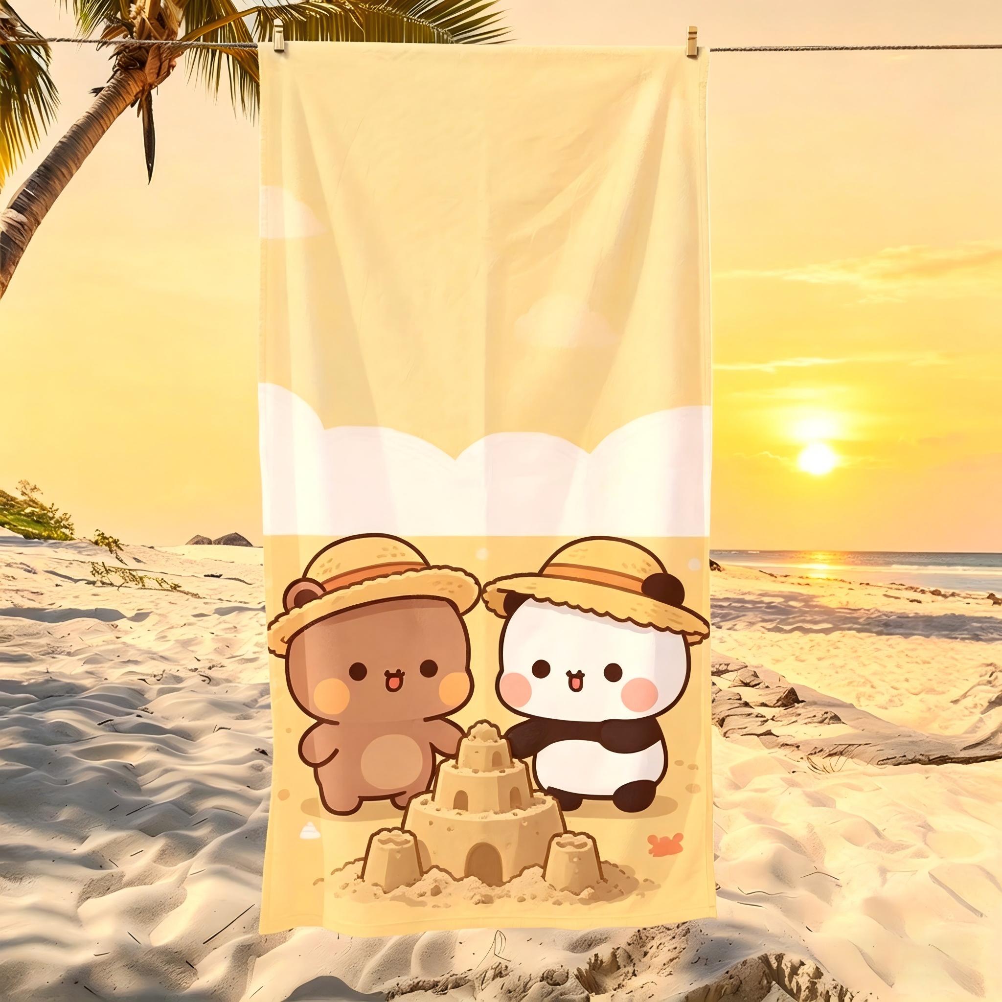 Large Summer Towel Pool Towel Beach Towel Cartoon Bubu Dudu Tropical Vacation Bath Towel Soft Microfiber Beach Towel For Kids 50x100cm
