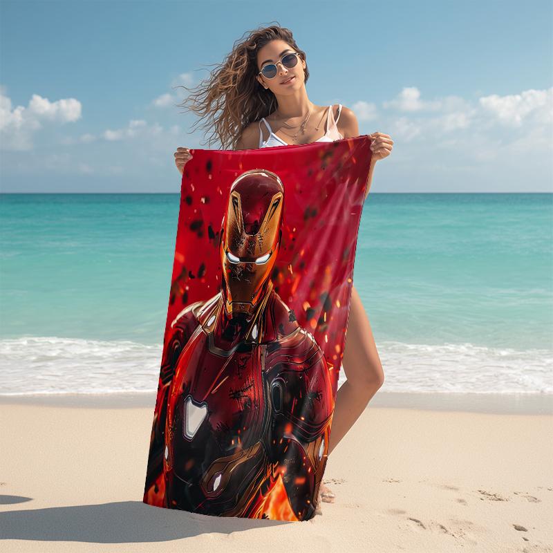 1Pc Iron Man Tech Hero Beach Towel Microfiber Beach Towel Thin Absorbent For Beach Swimming Yoga Bath Sports 0917273