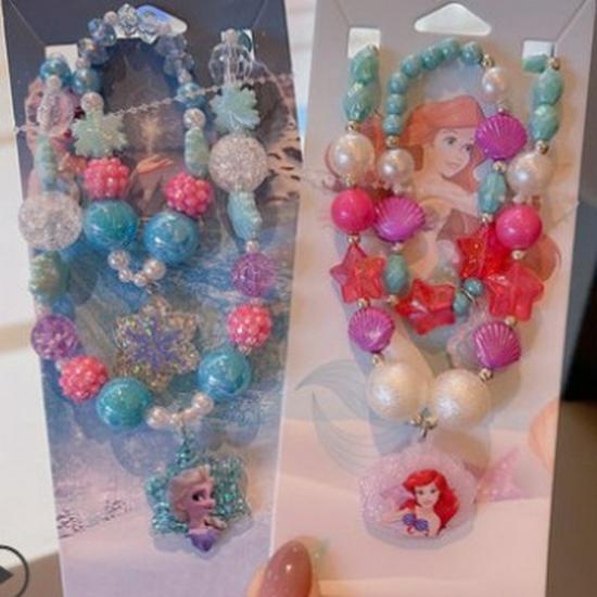 Frozen Princess Kids' Necklace & Bracelet Gift Set for Christmas or Birthday