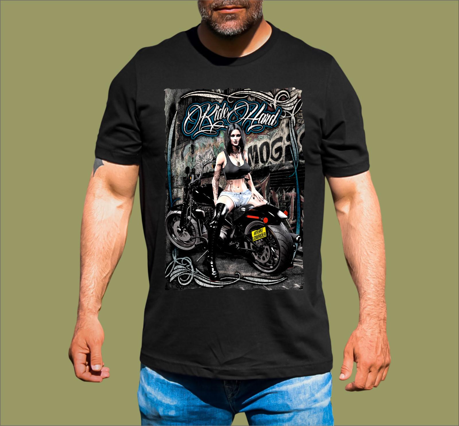 MOTORCYCLE RIDE HARD T-SHIRT XXL