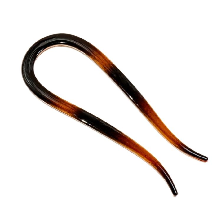 Goat Horn U Shape Hair Comb For Buns Twists Braids Resin Hairpin Updos Hair Holder Hairpin for Women Everyday Wear
