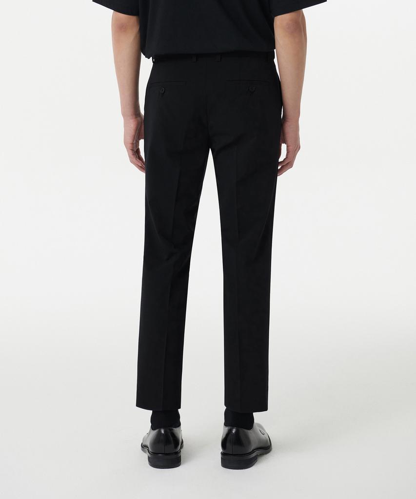 MUSINSA STANDARD [Cooltandard] Tapered Hidden Banding Crop Slacks [Black]