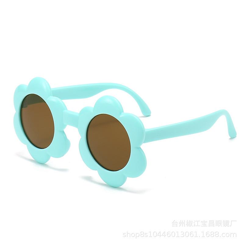 Children'S Sunflower Sunglasses Multi-Color Round Frame Sunglasses Cute Boys And Girls Uv-Proof Glasses