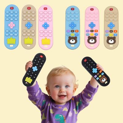 Children's Silicone Remote Control Teether Baby Oral Appetite Period Soothing Remote Control Teething Bite Gum Anti-Eating Toys