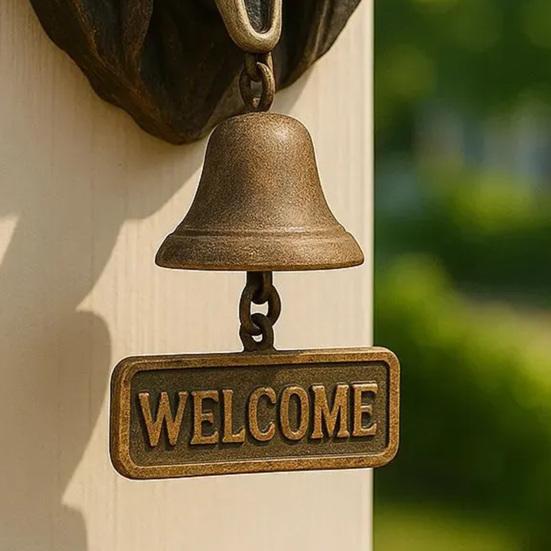 German Shepherd Welcome Bell Wall-Mounted Screaming Ghost Door Bell Retro Dog Door Bell with Welcome Sign for Front Porch Garden Door