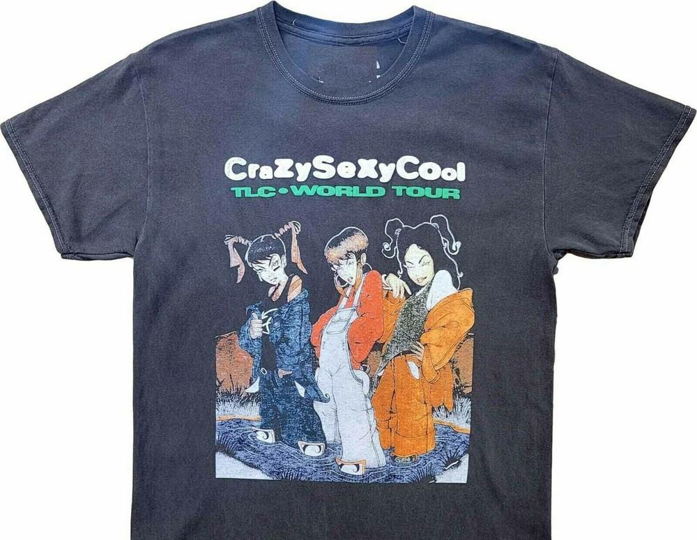 Vintage TLC World Tour T-Boz Left Eye Cotton Black Full Size Unisex Shirt Unisex T-Shirt XL