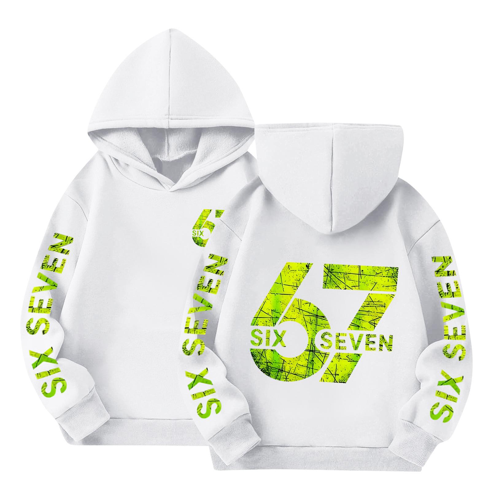 

Boys Hooded Pullover Sweatshirt Long Sleeve Casual Sportswear Graphic Print Lightweight Comfortable Fit 150 білий