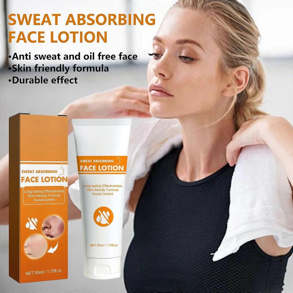 Facial sweat-absorbing lotion gently cleanses facial skin, refreshing