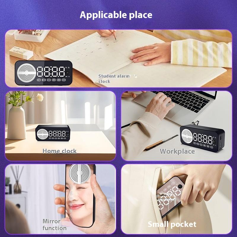 Wireless Bluetooth Speaker Clock Alarm Clock Audio Smart Voice Speaker Student Home Outdoor Radio