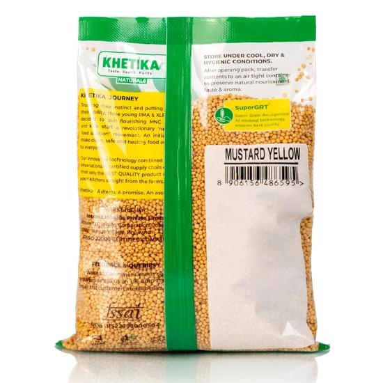 Khetika Naturale Mustard Yellow 200 grams | Whole Sarso Seeds | High in Fiber | Promotes Heart Health | Hygienically Sealed | Preservatives Free