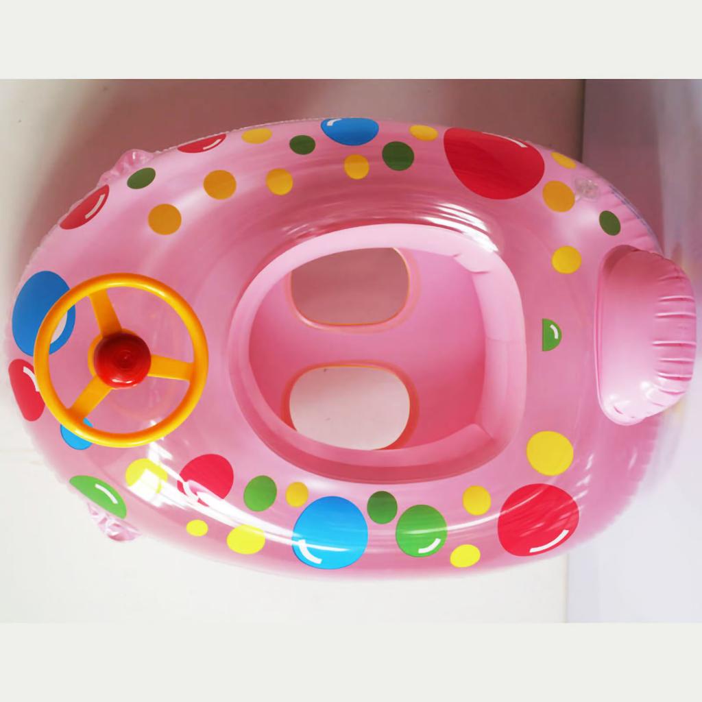 Baby Inflatable Swim Float Boat Children Summer PVC Cartoon Cute Pool Swimming Ring Boat for Holiday Boat Shape