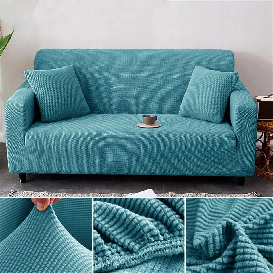 1/2/3/4 Seater Thicken Elastic Jacquard Sofa Cover Slipcover Stretch Polar Fleece L Shape Corner Sofa Covers for Living Room