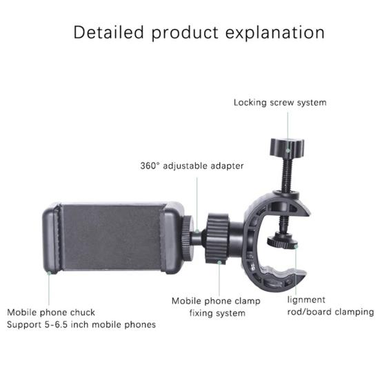 Mobile Phone Holder Portable Phone Stand Clamp for All Smartphones Adjustable Rotatable Stable Grip Phone