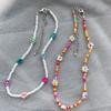Bohemia Style Colorful Flower Beads Necklace for Women Girls Summer Vacation Decorations Necklace Beach Party Jewelry Gifts New