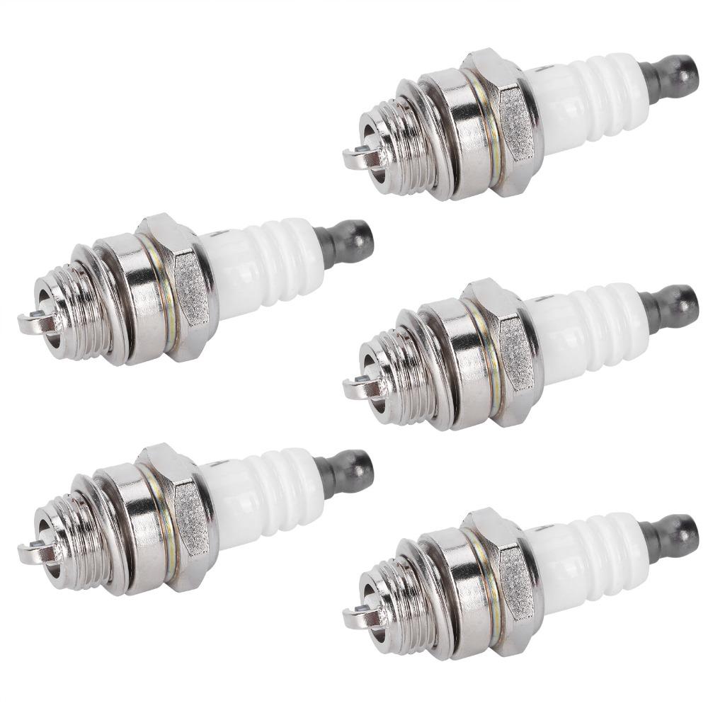 5PCS White Spark Plugs for BM6A BPMR7A RCJ6Y RCJ7Y WSR5F 33cc-49cc Trimmer Blower Trimmer