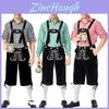 German Traditional Oktoberfest Clothing Stage Costume For Men With Stylish Plaid Shirt