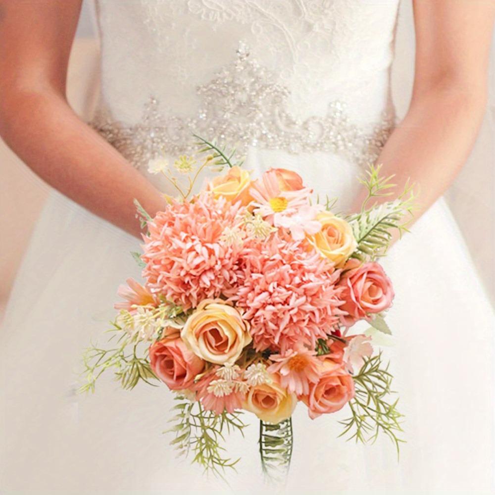 3 Pcs Artificial Flower Bouquets Fake Silk Flower for Home Decorations Table Centerpieces Flower Arrangement Wedding Decor Bridal Bouquet Baby Shower