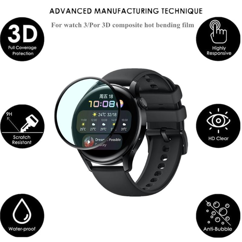 2pcs 3D Curved Protective Film for Huawei Watch 3 Soft Glass Screen Protectors Film for Huawei Watch3/3pro for Smart Bra