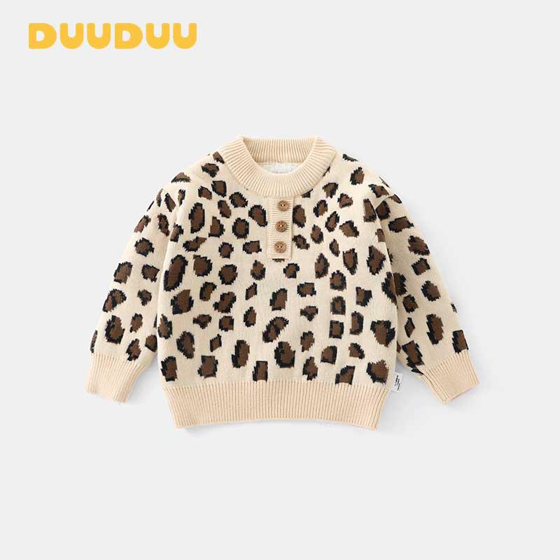 DUUDUU Unisex Baby Toddler Knit Sweater - Korean Style Autumn/Winter 2025