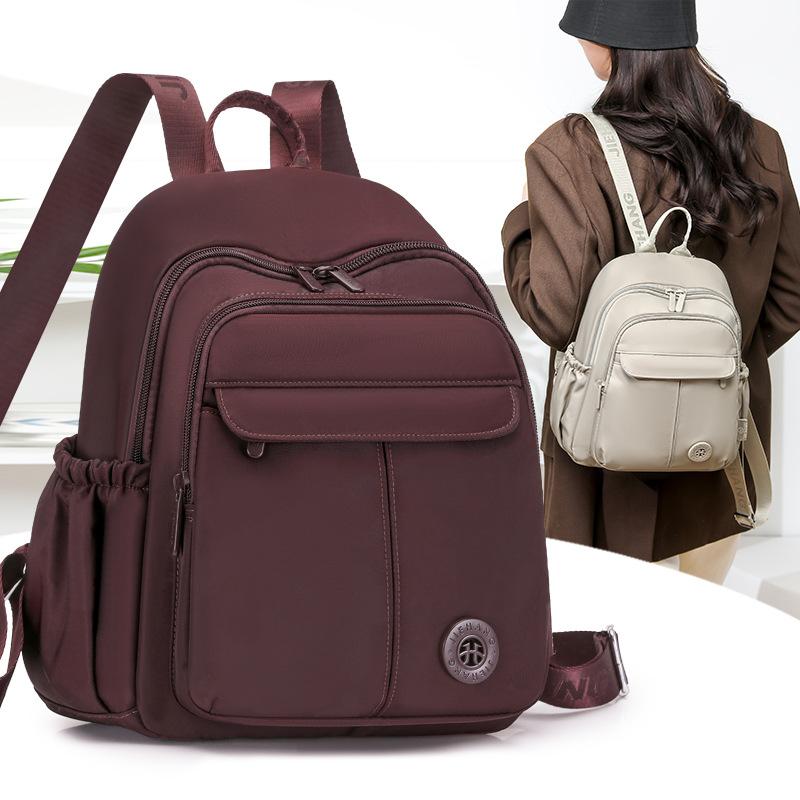 Schoolbag Ladies Casual Versatile Small Backpack 1011 New Solid Color Simple and Lightweight Travel Commuter Student Practical School Bag