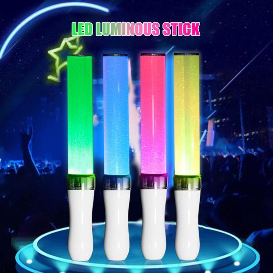 LED Glow Light Stick 15 Color Flashing Light Sticks with Rope 2 Lighting Modes Battery Powered Lightweight Party Light Stick for Festivals Rave Party