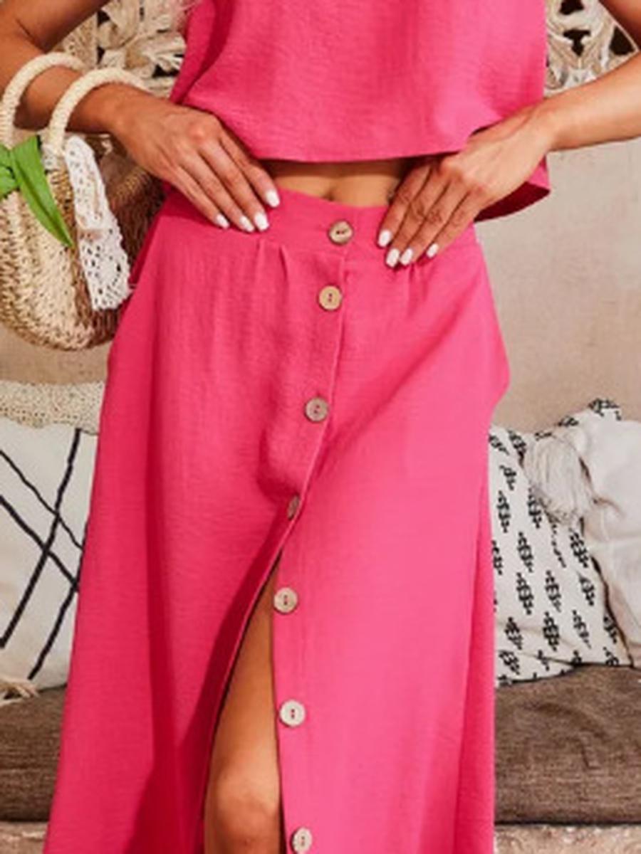 

Wind New Round Neck Fashion Women s Clothing Sleeveless Set XXL червоний