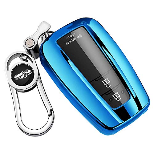 Smart Key Case, Keyless Entry, Made of Premium TPU Material, Shock Resistant, Scratch Resistant, Waterproof, Fashionable Smart Key Holder, Blue