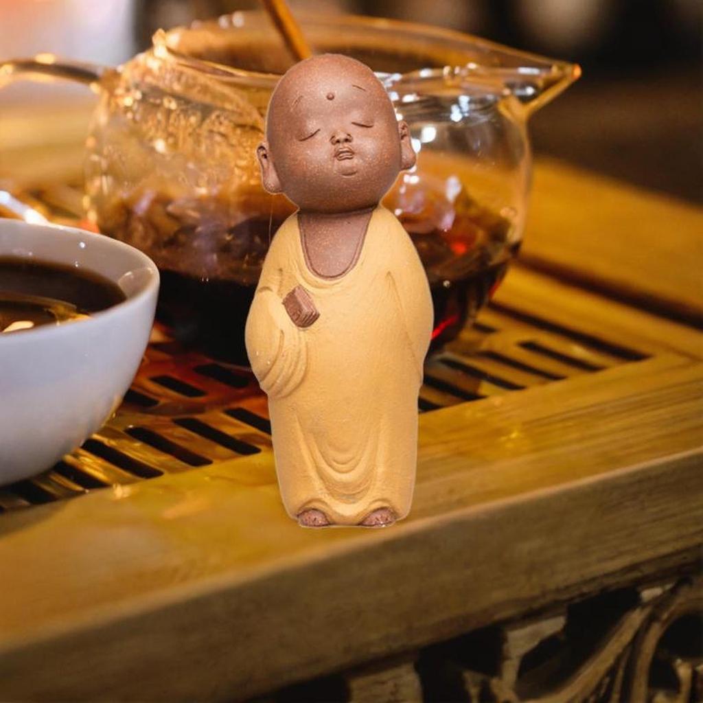 Kleine Mönchsstatue ,Mönchsornament ,Handwerk ,Schreibtischfigur Buddha-Skulptur für Schlafzimmer ,Büro