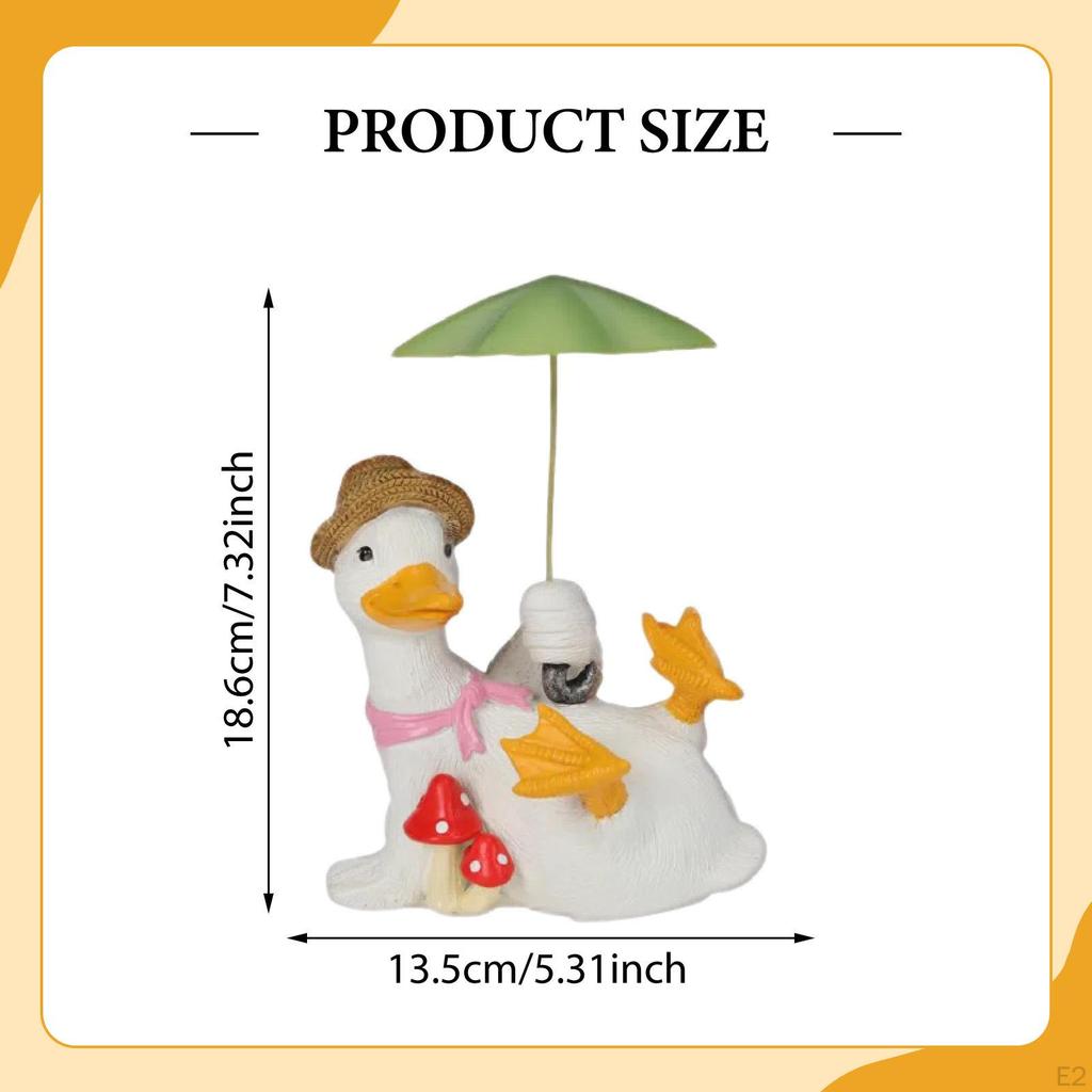 Garden Duck Statue Resin Sculpture Decor Unique Creative Ornament Figurine for Entrance