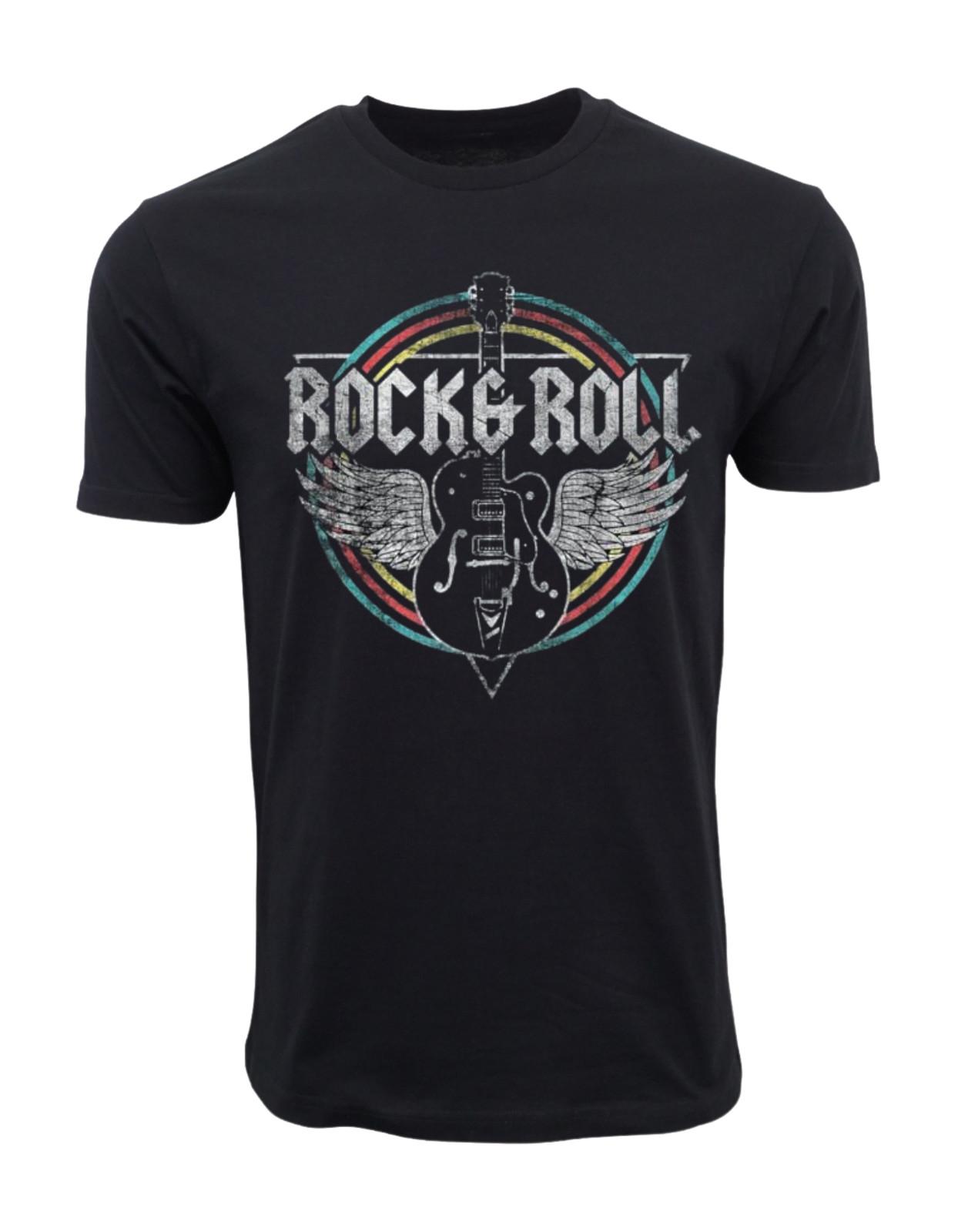 ROCK N ROLL GUITAR WINGS GRAPHIC T SHIRT S