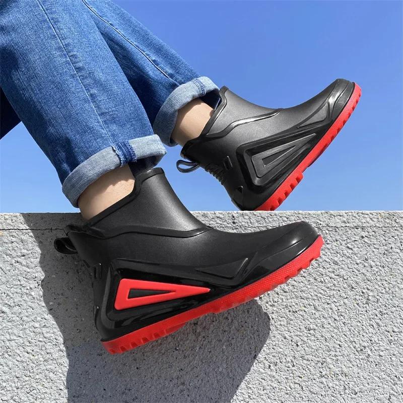 Fishing Shoes Men 2025 New Outdoor Non-slip Light Hiking Shoes Shaxi Fishing Rain Boots Durable Waterproof Rubber Fishing Shoes