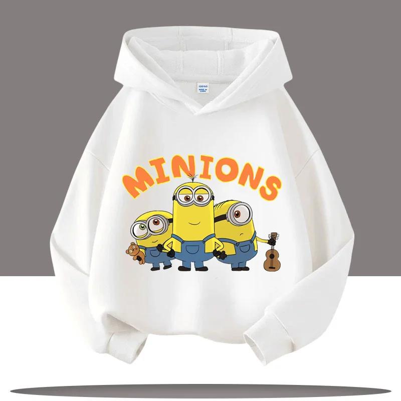 

Дитячий худі для хлопчиків, Повсякденний топ для дівчаток, Малюк з татової банди, Мультяшний принт Міньйонів, Одяг на осінь/зиму 100