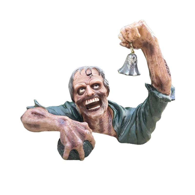 Halloweenské zombie figurky, dekorace pro atmosféru dvora a zahrady, špičková a okrajová pryskyřičná řemesla