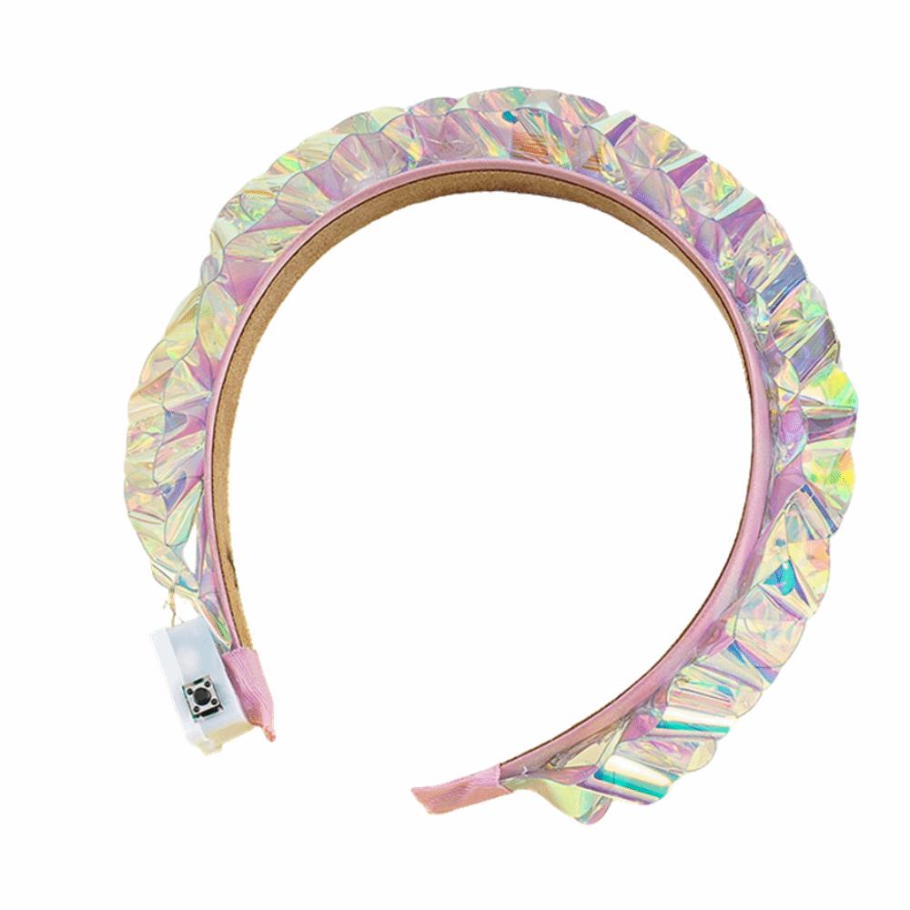 Flashing Light Up Hair Hoop LED Glowing Crown Luminous Laser Headband  Christmas Celebration