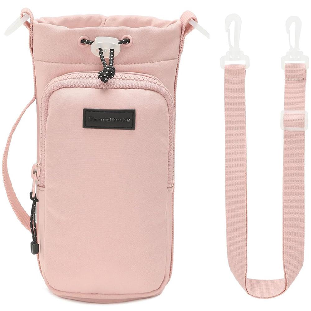 Portable Water Bottle Bag with Adjustable Shoulder Strap Water Bottle Sleeve for Walking Hiking Camping Gym