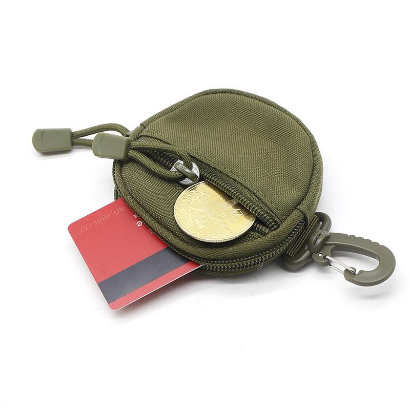 Multifunktionale Outdoor-Sport-Reißverschluss-Kopfhörertasche Münzbörse Outdoor-Taktische Runde Mini-Hängetasche Schlüsseltasche Universal