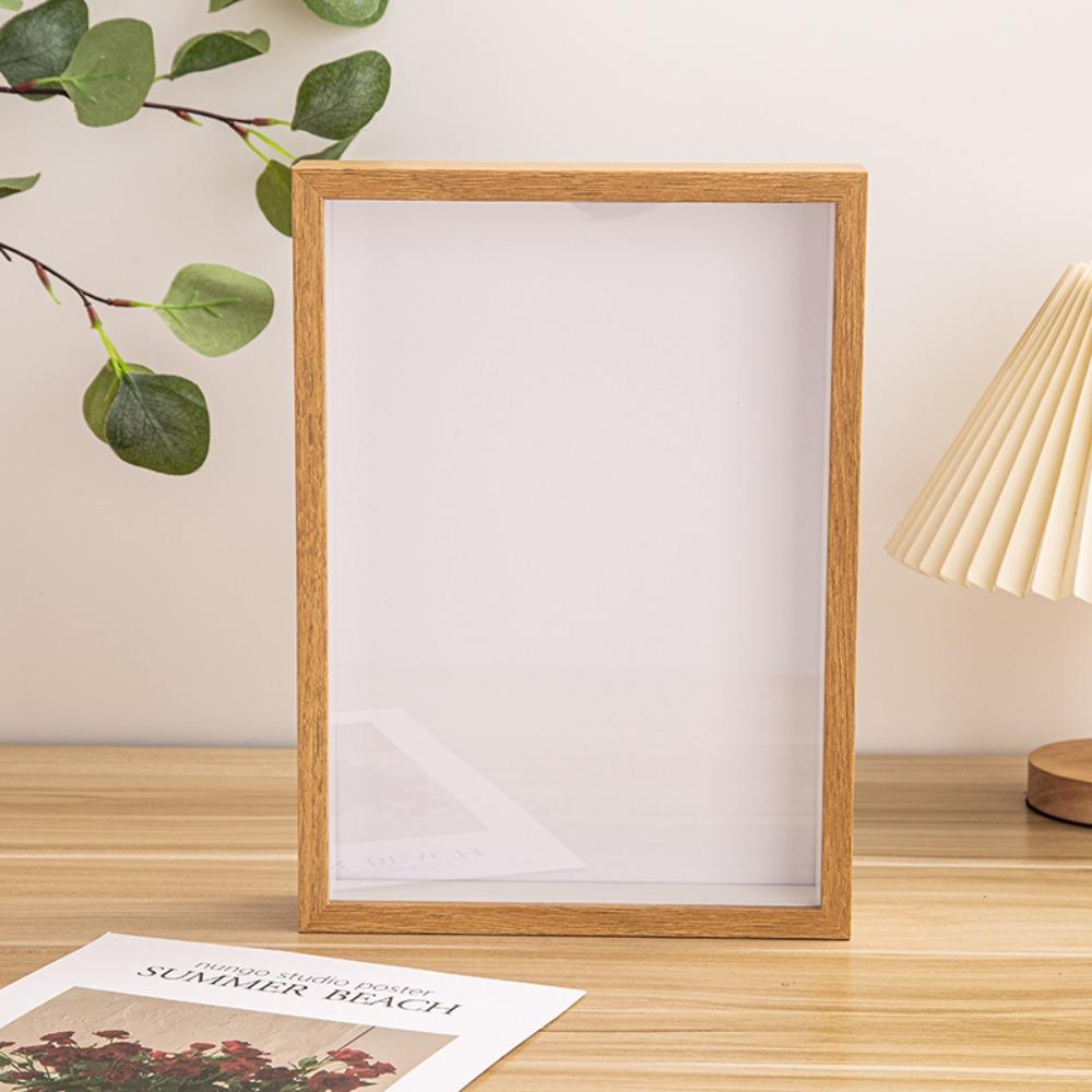 1PC Shadow Box Frame Multi-size Wooden Photo Frame For Dried Flower Rectangular Glass Display Case For Flora Ticket Crafts