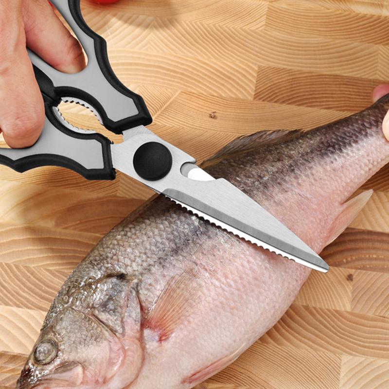 Kitchen Shears Multi-Purpose Heavy Duty Chicken Bones Shears Sharp Meat Scissors Bat-Shaped Stainless Steel Kitchen Scissors